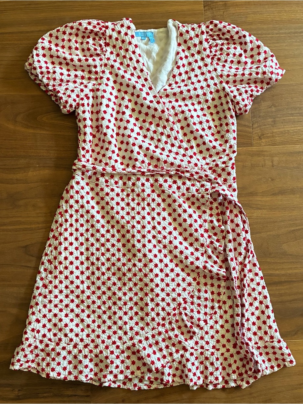 Draper James RSVP Embroidered Floral Wrap Dress XL Cottagecore